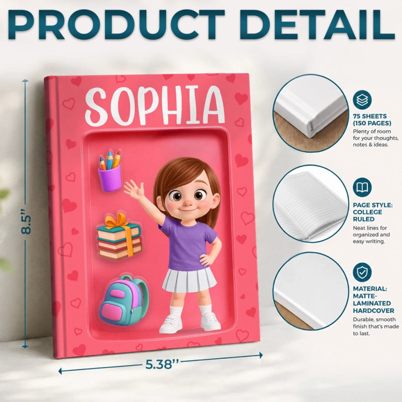 Personalized Hardcover Journal – Back To School Gifts For Kids – Play Hard Study Harder