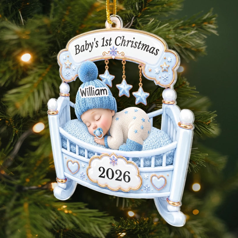 Personalized Acrylic Ornament – Christmas, Baby Shower Gift For New Parents, Baby – The Sweetest Miracle