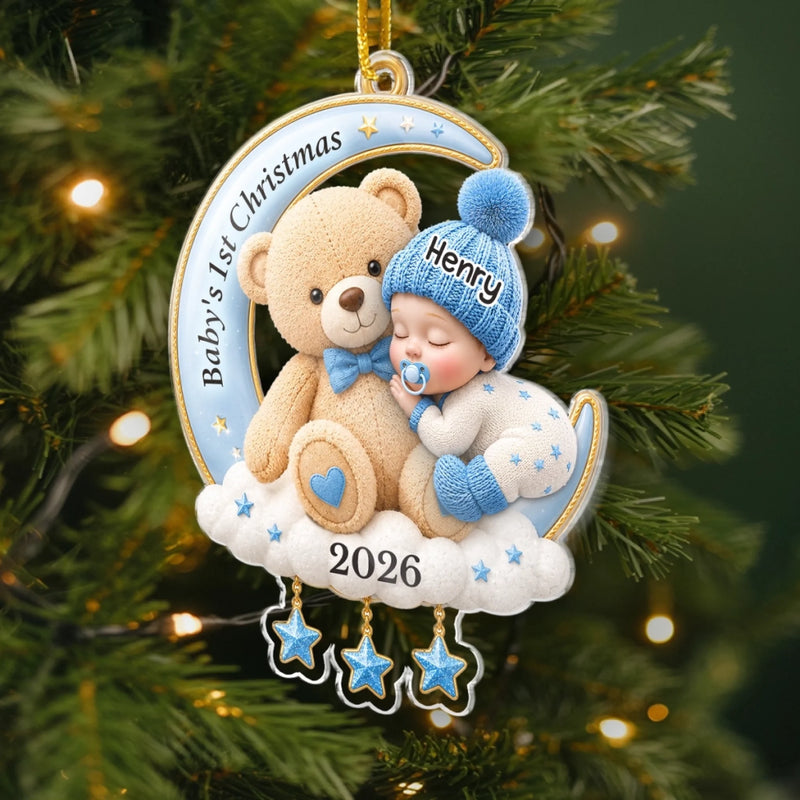 Personalized Acrylic Ornament – Christmas, Baby Shower Gift For New Parents, Baby – Welcome Little One