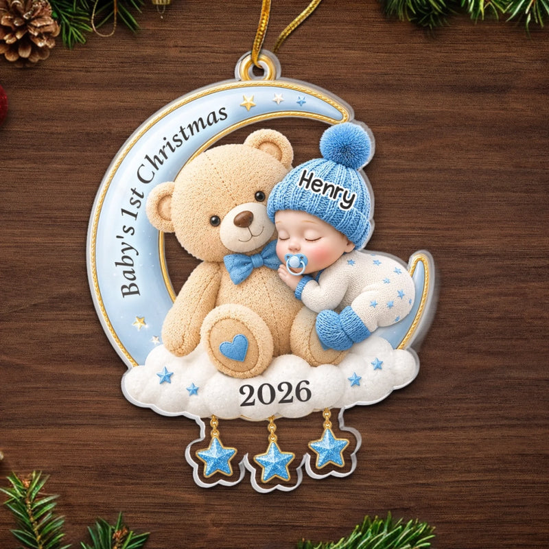 Personalized Acrylic Ornament – Christmas, Baby Shower Gift For New Parents, Baby – Welcome Little One