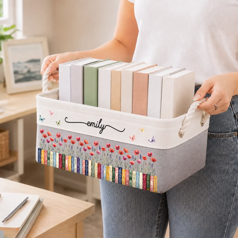 Personalized Storage Basket – Gifts For Book Lovers – Bloom In Your Own Way