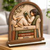 Personalized 2-Layered Wooden Plaque - Gift For Book Lovers - Just Love Books