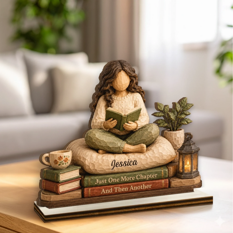 Personalized 2-Layered Wooden Plaque - Gift For Book Lovers - One Chapter Is Enough