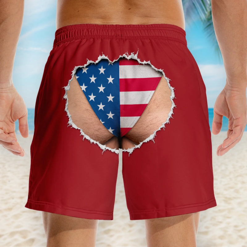 Personalized Funny Men Swim Trunks – Summer  Gift For Men – Booty On Vacation