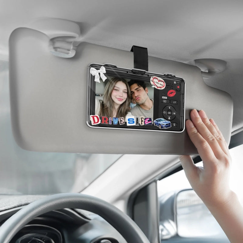 Personalized Photo Acrylic Car Visor Clip – Anniversary Gift For Girlfriend, Wife, Couple – Love Leads The Way