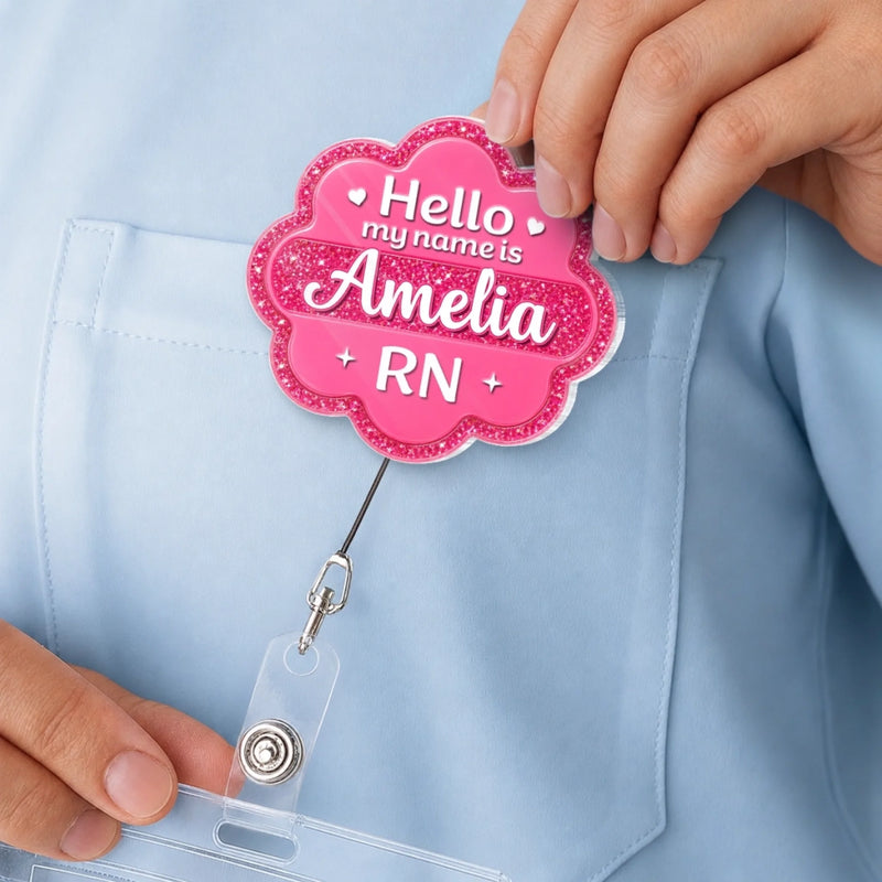 Personalized Acrylic Badge Reel - Gift For Nurse - Making Healthy Happen
