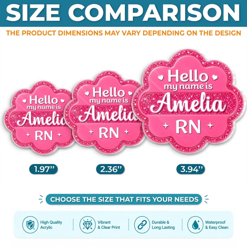 Personalized Acrylic Badge Reel - Gift For Nurse - Making Healthy Happen