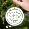 Personalized Ceramic Ornament – Christmas, Wedding Gift For Couple, Newlyweds – He Asked, She Said Yes