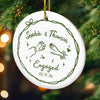 Personalized Ceramic Ornament – Christmas, Wedding Gift For Couple, Newlyweds – He Asked, She Said Yes