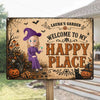 Personalized Home Decor Metal Sign - Halloween Witchy Gift For Plant Lovers - The Mysterious Garden