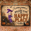 Personalized Home Decor Metal Sign - Halloween Witchy Gift For Plant Lovers - The Mysterious Garden