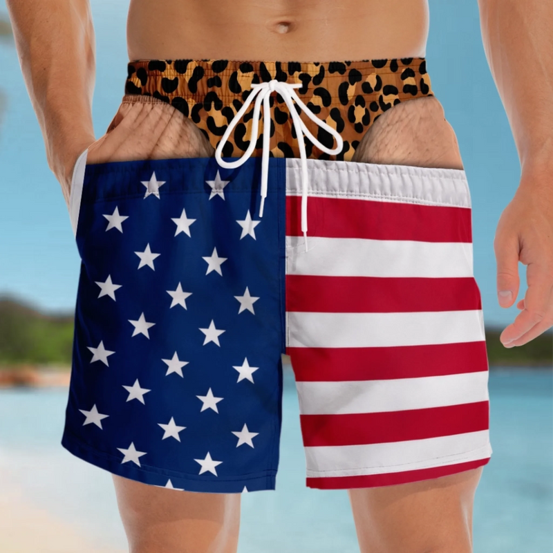 Personalized Funny Men Swim Trunks – Summer  Gift For Men – Warning Wide Load