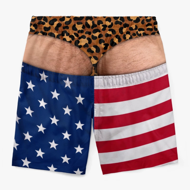 Personalized Funny Men Swim Trunks – Summer  Gift For Men – Warning Wide Load