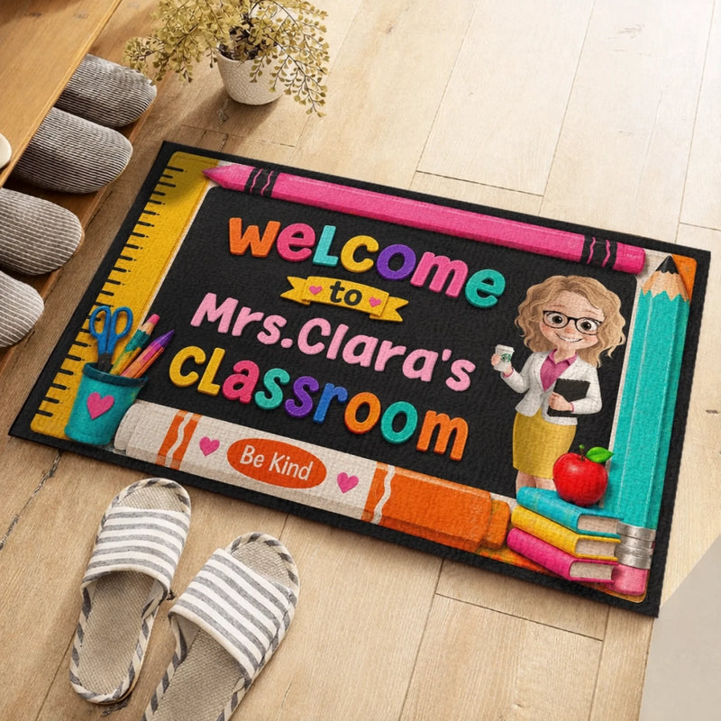 Personalized Home Decor Decorative Mat - Back To School Gift For Teachers - World's Best Teacher
