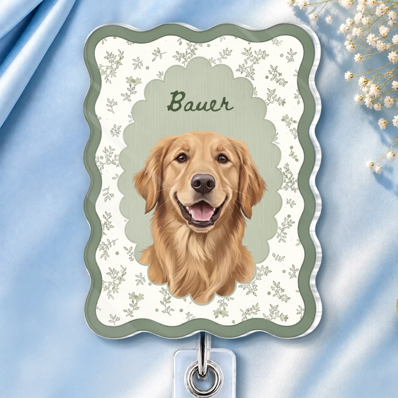 Personalized Photo Acrylic Badge Reel - Gift For Pet Lovers - Paws Make Life