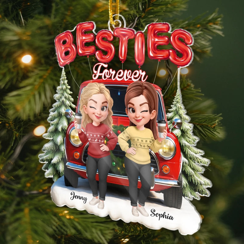 Personalized Acrylic Ornament – Christmas Gift For Sister, Bestie, Best Friend – Together Forever