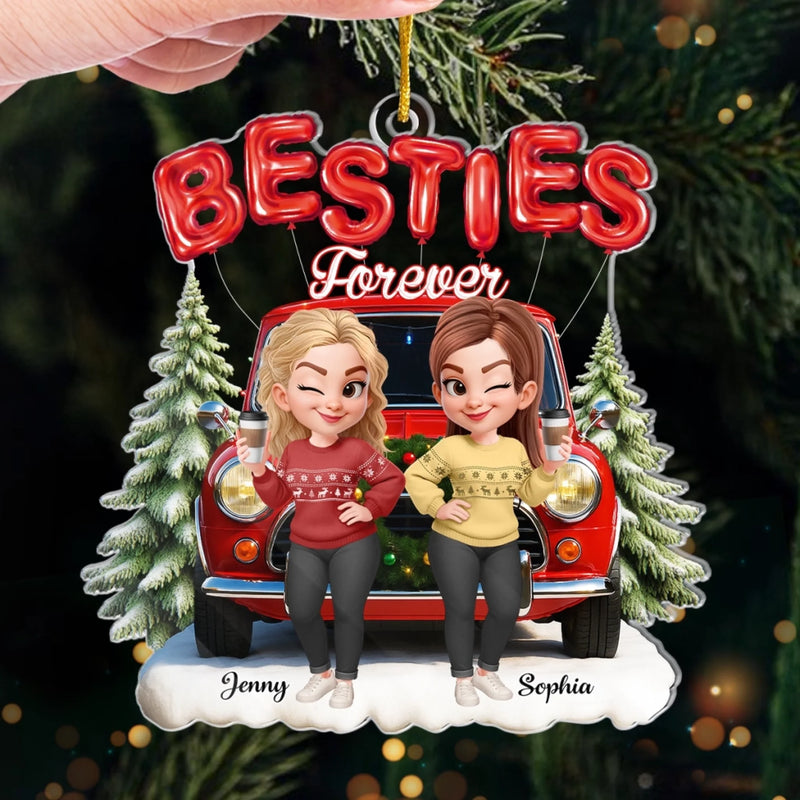 Personalized Acrylic Ornament – Christmas Gift For Sister, Bestie, Best Friend – Together Forever