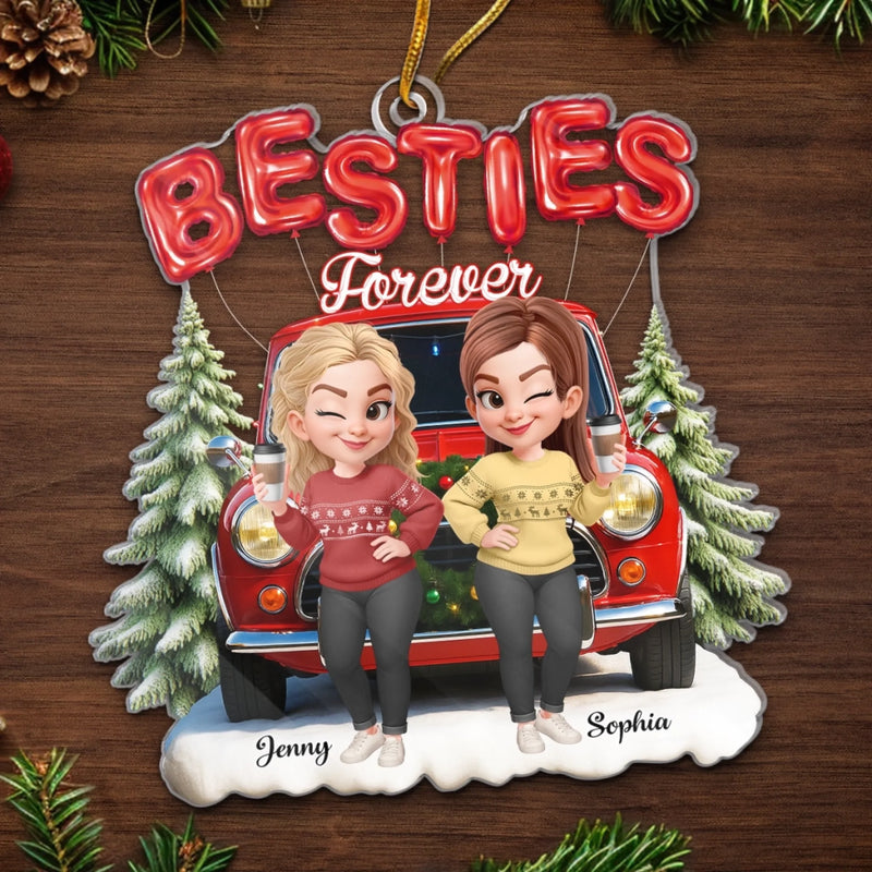 Personalized Acrylic Ornament – Christmas Gift For Sister, Bestie, Best Friend – Together Forever