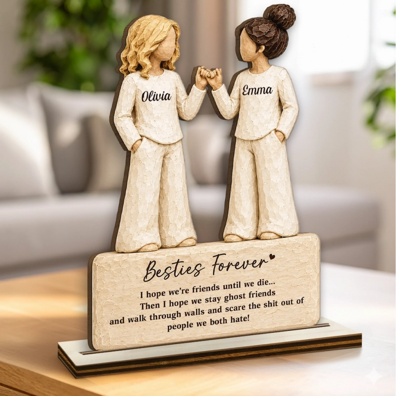 Personalized 2-Layered Wooden Plaque - Gift For Sister, Bestie, Best Friend - Best Friends, Soul Sisters