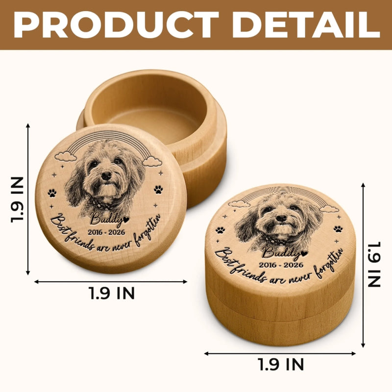 Personalized Photo Wooden Pet Fur Keepsake Box – Pet Memorial Gifts – Until We Meet Again