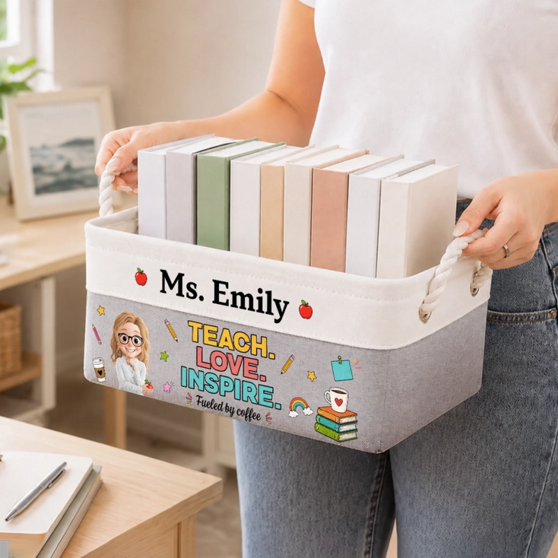 Personalized Storage Basket – Back To School Gift For Teachers – Every Lesson Count