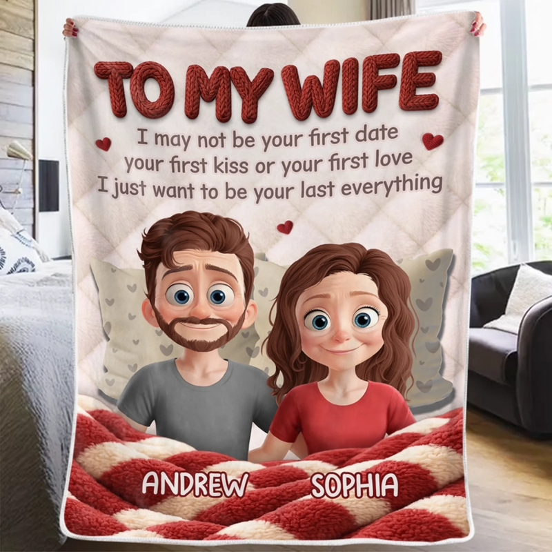 Personalized Blanket - Anniversary Gift For Couple, Husband, Wife - Love Grows Quietly Here