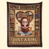 Personalized Blanket - Gift For Book Lovers - Book Love Never Ends