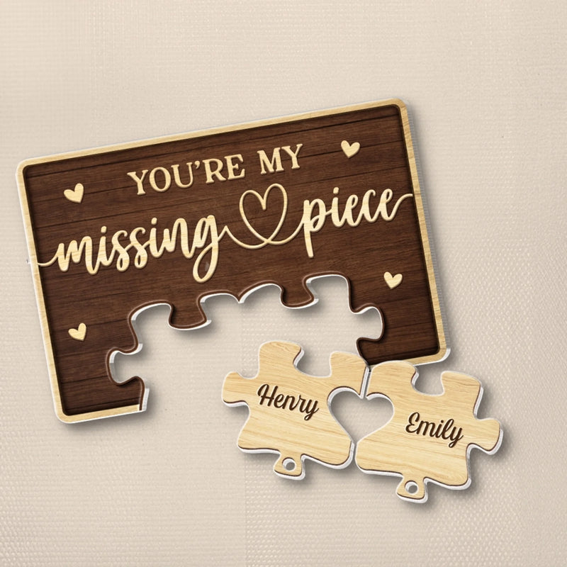 Personalized Acrylic Puzzle Key Holder - Anniversary Gift For Couple - We Complete The Puzzle Of Love
