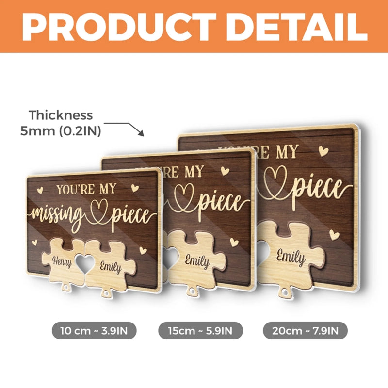 Personalized Acrylic Puzzle Key Holder - Anniversary Gift For Couple - We Complete The Puzzle Of Love
