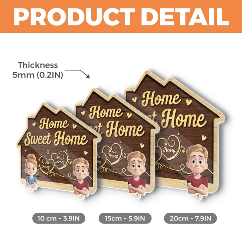 Personalized Acrylic Puzzle Key Holder - Housewarming Anniversary Gift For Couple - Home Sweet Home