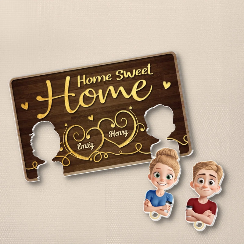 Personalized Acrylic Puzzle Key Holder - Housewarming Anniversary Gift For Couple - Keys Always In Place