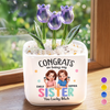 Personalized Glass Everlasting Tulips – Gift For Sister, Bestie, Best Friend - Congrats, You Got Me