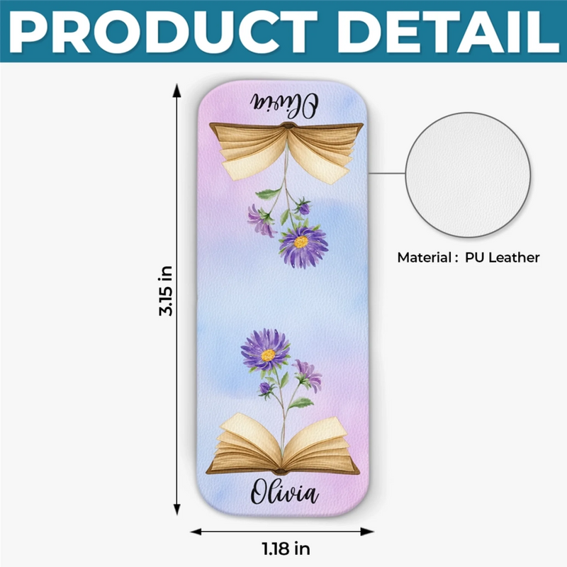 Personalized Leather Magnetic Bookmark - Gift For Book Lovers - Reading Is My Superpower