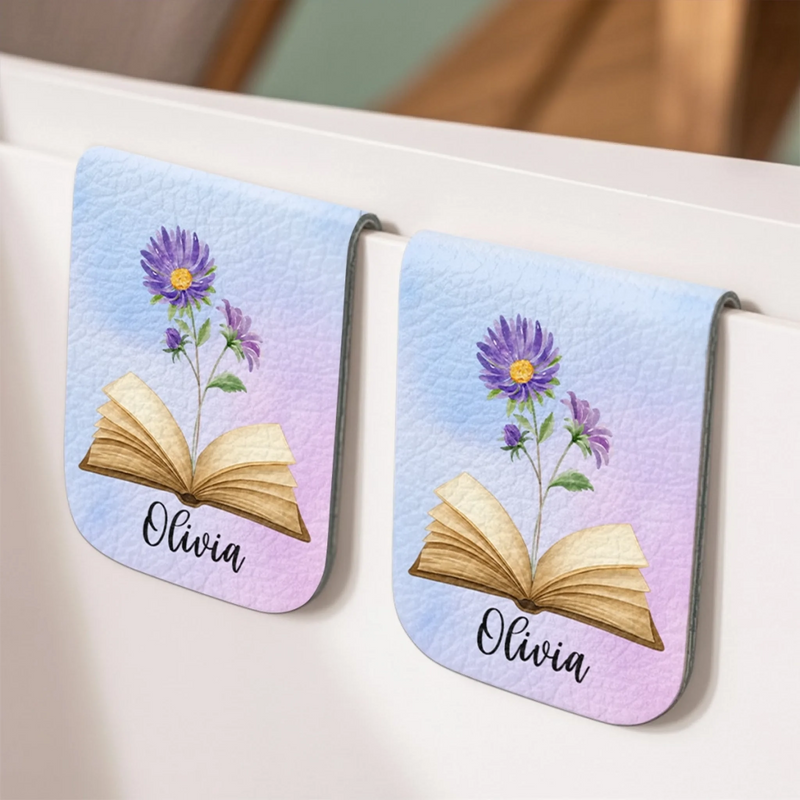 Personalized Leather Magnetic Bookmark - Gift For Book Lovers - Reading Is My Superpower
