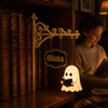 Personalized Mini Ghost Reading Bookshelf Lamp - Gifts For Book Lovers, Bookworms, Readers - Halloween Gothic Book Nook Decor