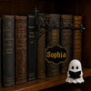 Personalized Mini Ghost Reading Bookshelf Lamp - Gifts For Book Lovers, Bookworms, Readers - Halloween Gothic Book Nook Decor