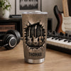 Personalized Tumbler - Gift For Guitar Lovers - Music On, World Off