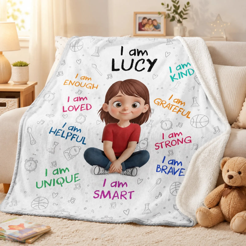 Personalized Blanket - Back To School Gift For Kid - I am Powerful
