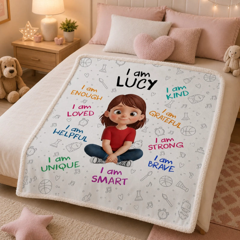 Personalized Blanket - Back To School Gift For Kid - I am Powerful