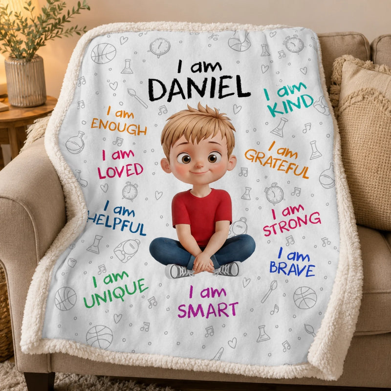 Personalized Blanket - Back To School Gift For Kid - I am Powerful