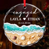 Personalized Glass Ornament – Christmas, Anniversary Gift For Couple – Eternal Love, Deep As Sea