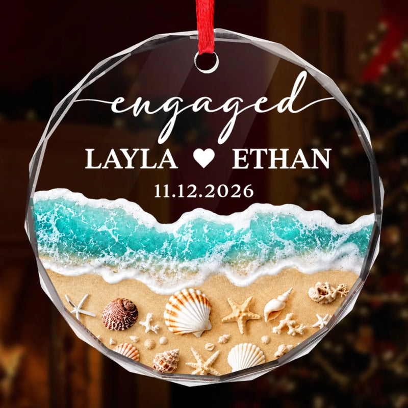 Personalized Glass Ornament – Christmas, Anniversary Gift For Couple – Eternal Love, Deep As Sea