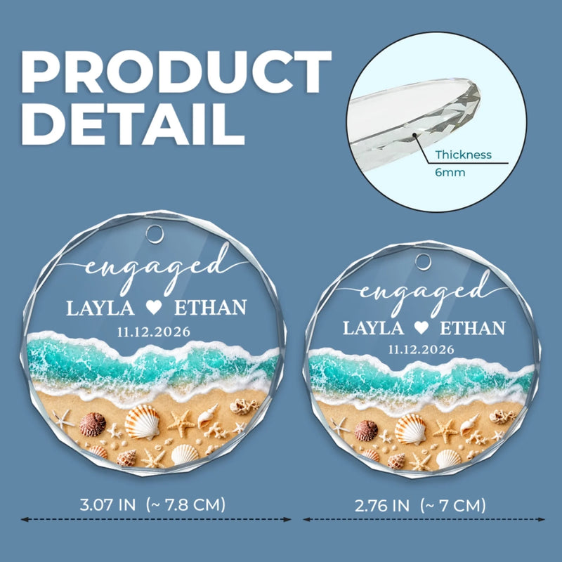 Personalized Glass Ornament – Christmas, Anniversary Gift For Couple – Eternal Love, Deep As Sea