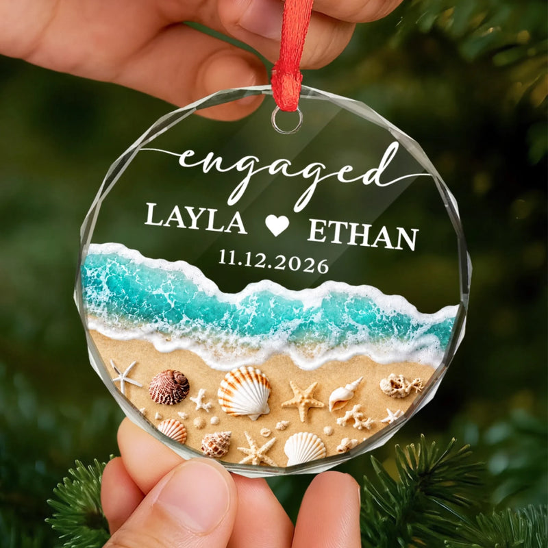 Personalized Glass Ornament – Christmas, Anniversary Gift For Couple – Eternal Love, Deep As Sea
