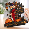 Personalized 2-Layered Wooden Plaque – Halloween, Anniversary Gift For Couple – Love Never Gets Spooky
