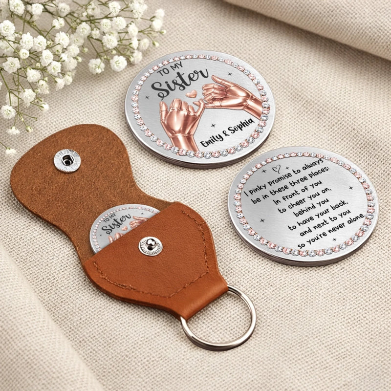Personalized Pocket Hug - Gift For Besties, Sister, Best Friend - Sisters By Heart Forever