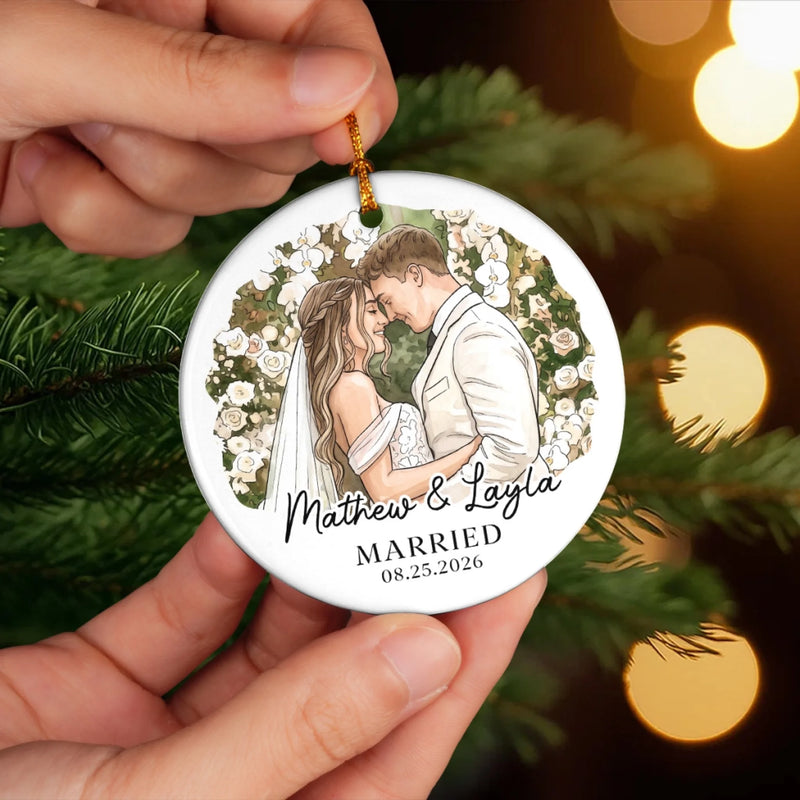 Personalized Photo Ceramic Ornament – First Christmas, Anniversary Gift For Couple – The Best Roll Of My Life