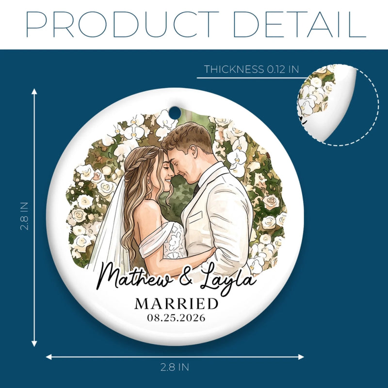 Personalized Photo Ceramic Ornament – First Christmas, Anniversary Gift For Couple – The Best Roll Of My Life