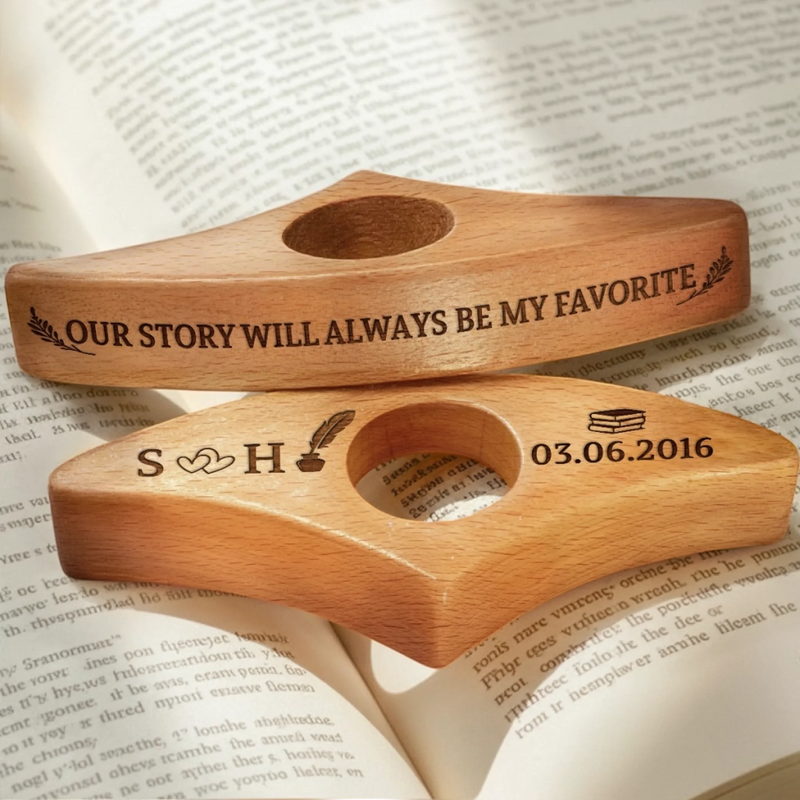 Personalized Book Page Holder - Anniversary Gift For Couple, Book Lovers - Our Love Reads Like Poetry