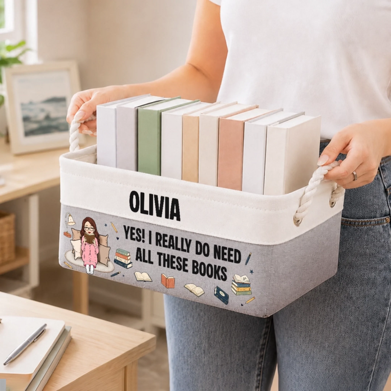 Personalized Storage Basket – Gift For Book Lovers – Always In Text
